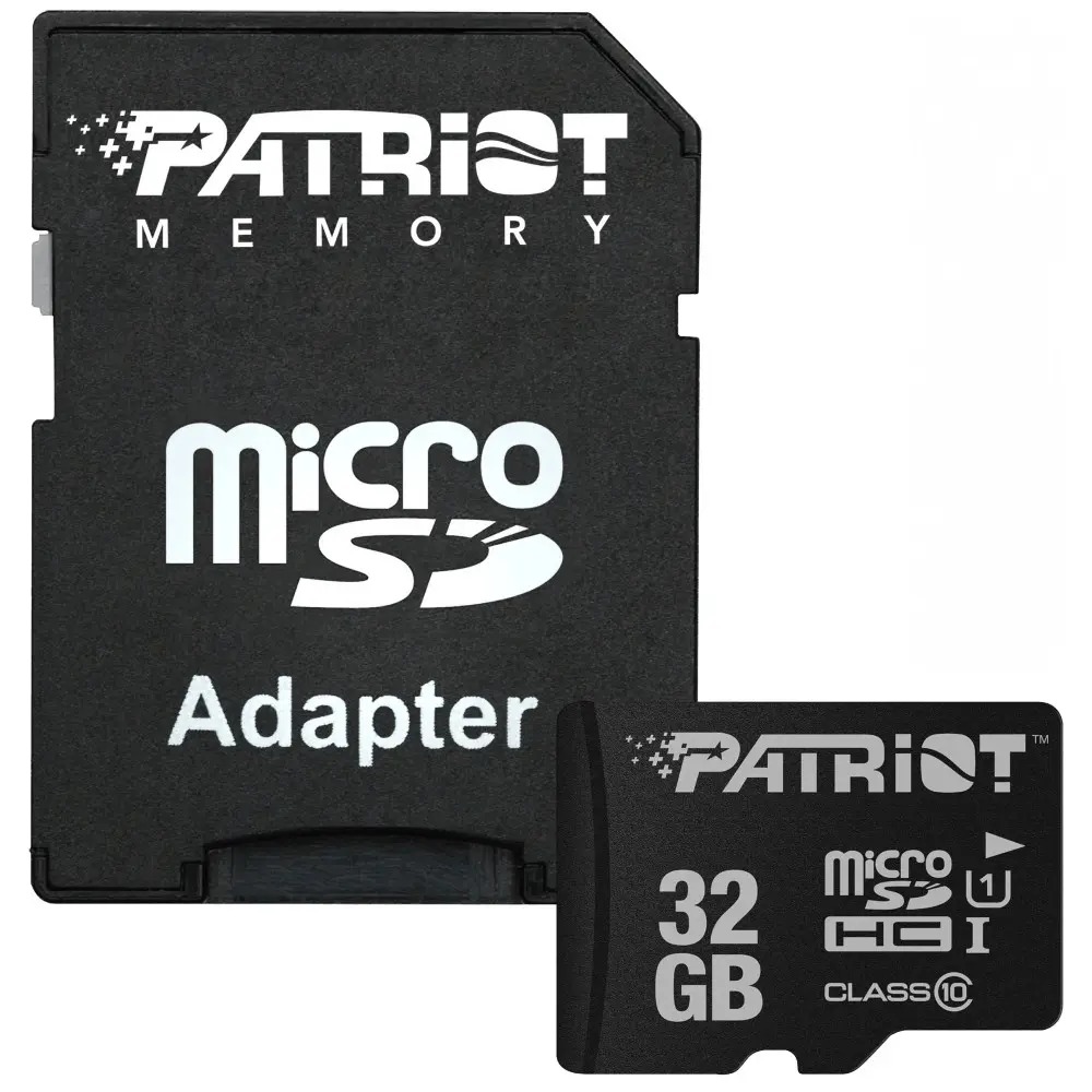 Карта пам`яті  MicroSDHC  32GB UHS-I Class 10 Patriot LX + SD-adapter (PSF32GMCSDHC10)