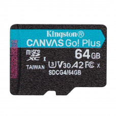 Карта пам`яті MicroSDXC  64GB UHS-I/U3 Class 10 Kingston Canvas Go! Plus R200/W200MB/s (SDCG4/64GBSP)
