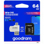 Карта пам`ятi MicroSDXC 64GB UHS-I Class 10 Goodram + SD-adapter + OTG Card reader (M1A4-0640R12)