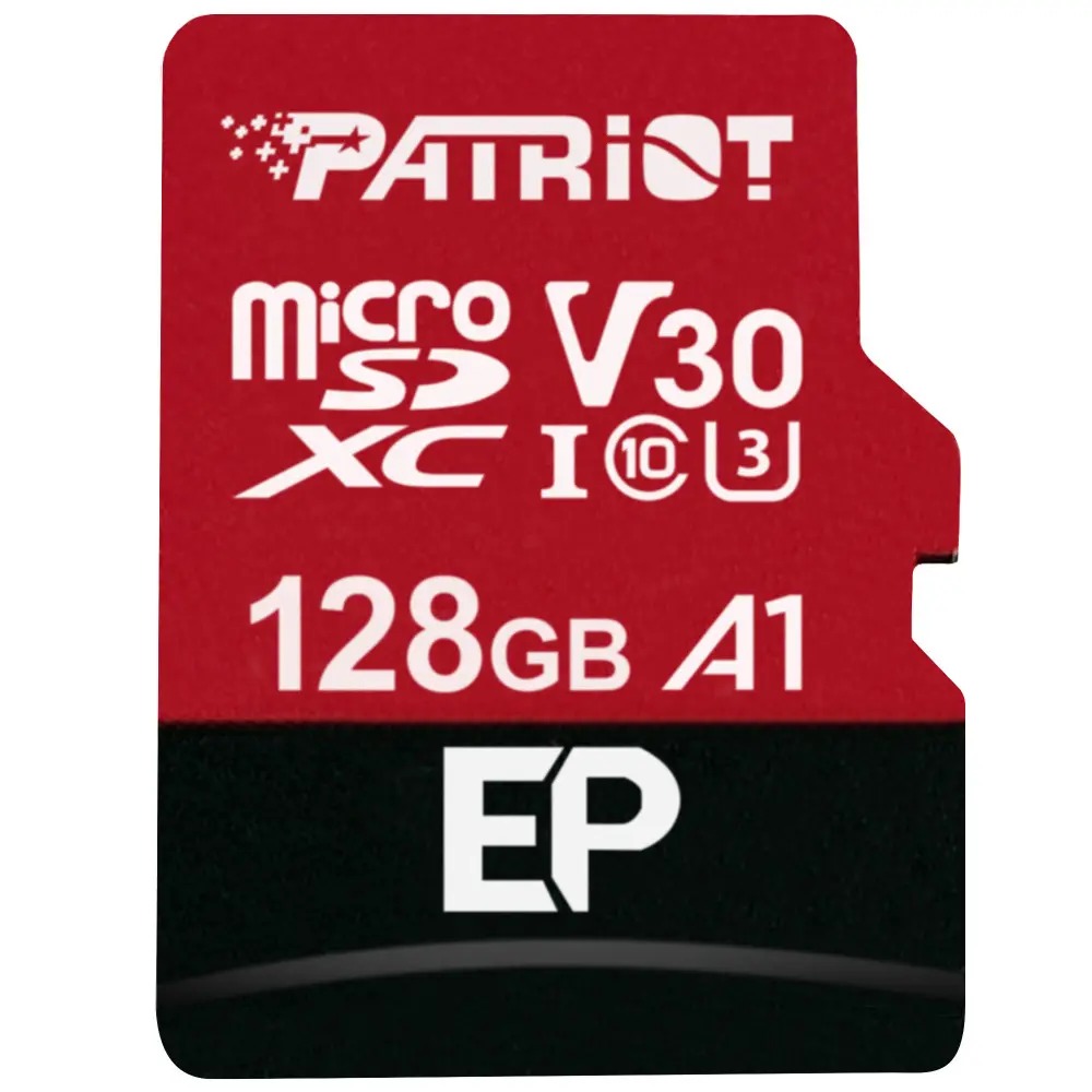 Карта пам`ятi MicroSDXC 128GB UHS-I/U3 Class 10 Patriot EP A1 R90/W80MB/s + SD-adapter (PEF128GEP31MCX)