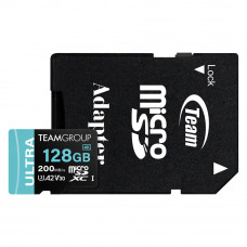 Карта пам`ятi MicroSDXC 128GB UHS-I/U3 Class 10 Team Ultra R200/W80MB/s + SD-адаптер (TULMSDX128GIA2V3022503) Карта пам`ятi MicroSDXC 128GB UHS-I/U3 Class 10 Team Ultra R200/W80MB/s + SD-адаптер (TULMSDX128GIA2V3022503)