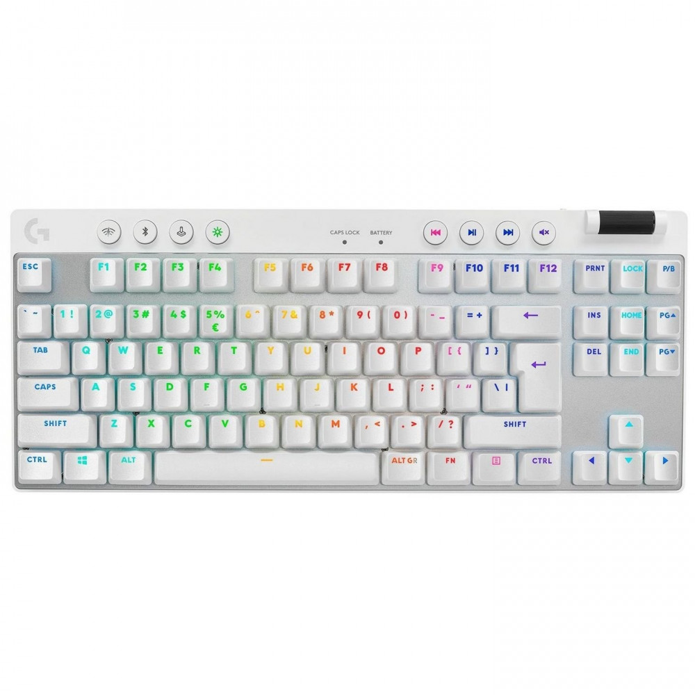 Клавiатура бездротова Logitech G PRO X TKL Lightspeed White Tactile (920-012148)