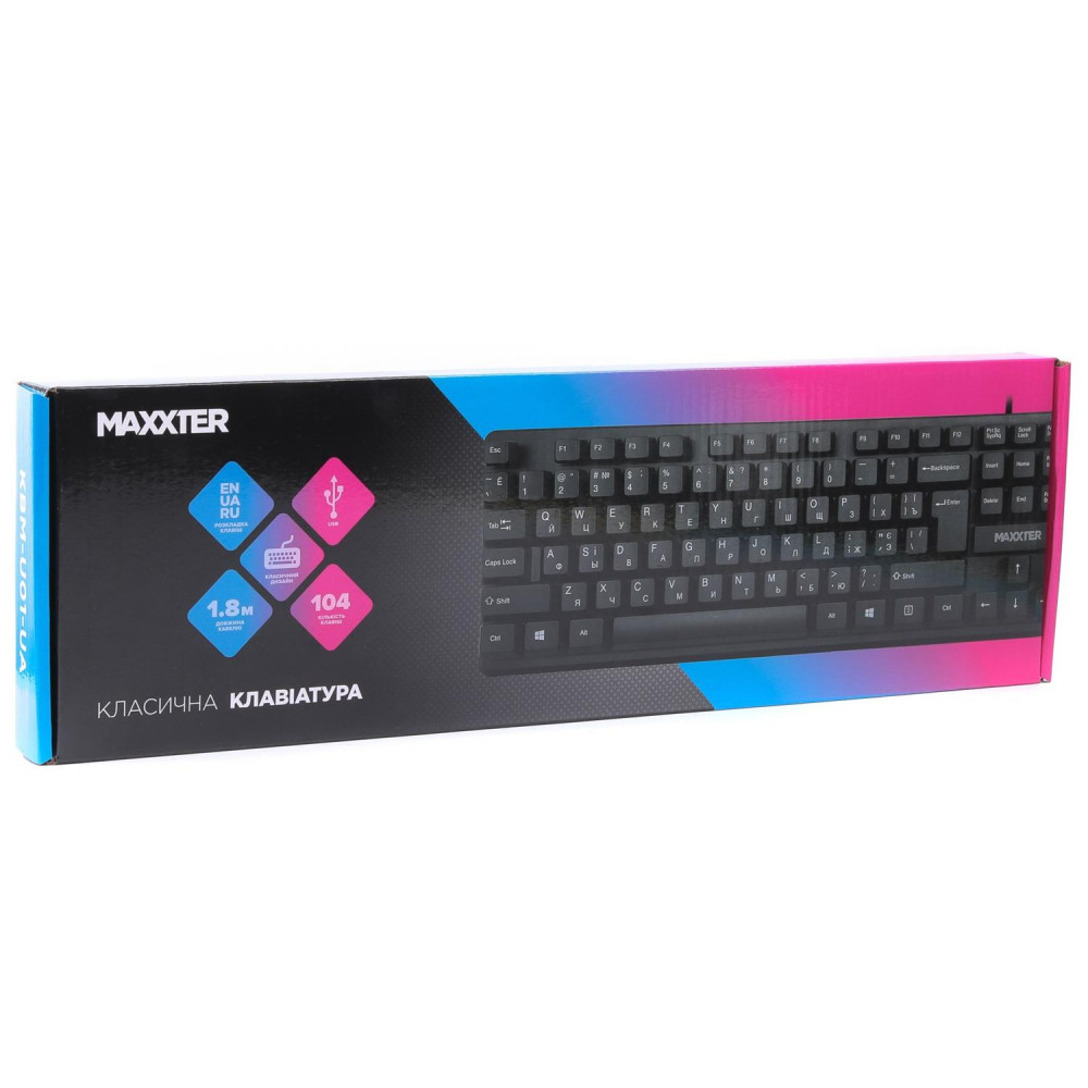 Клавiатура Maxxter KBM-U01-UA Black 
