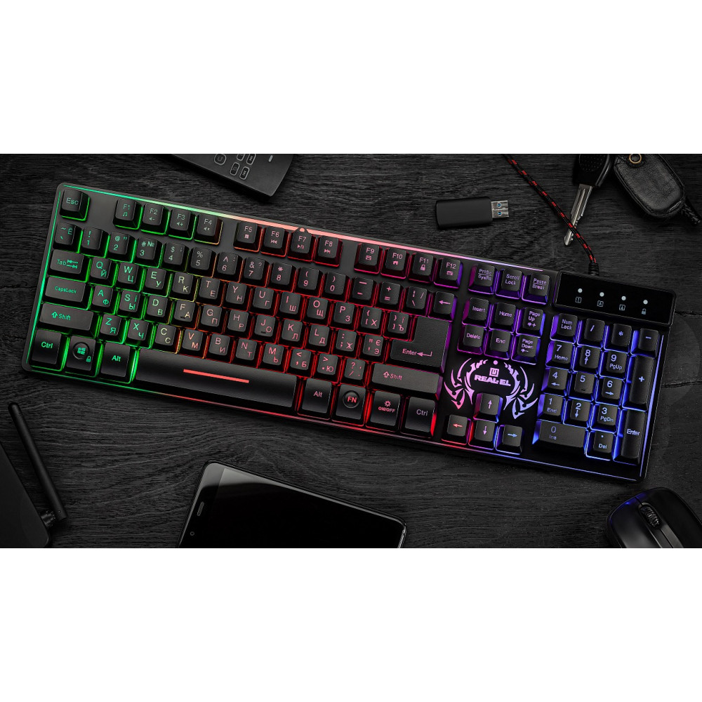 Клавіатура REAL-EL Comfort 7090 Backlit Black (EL123100031)