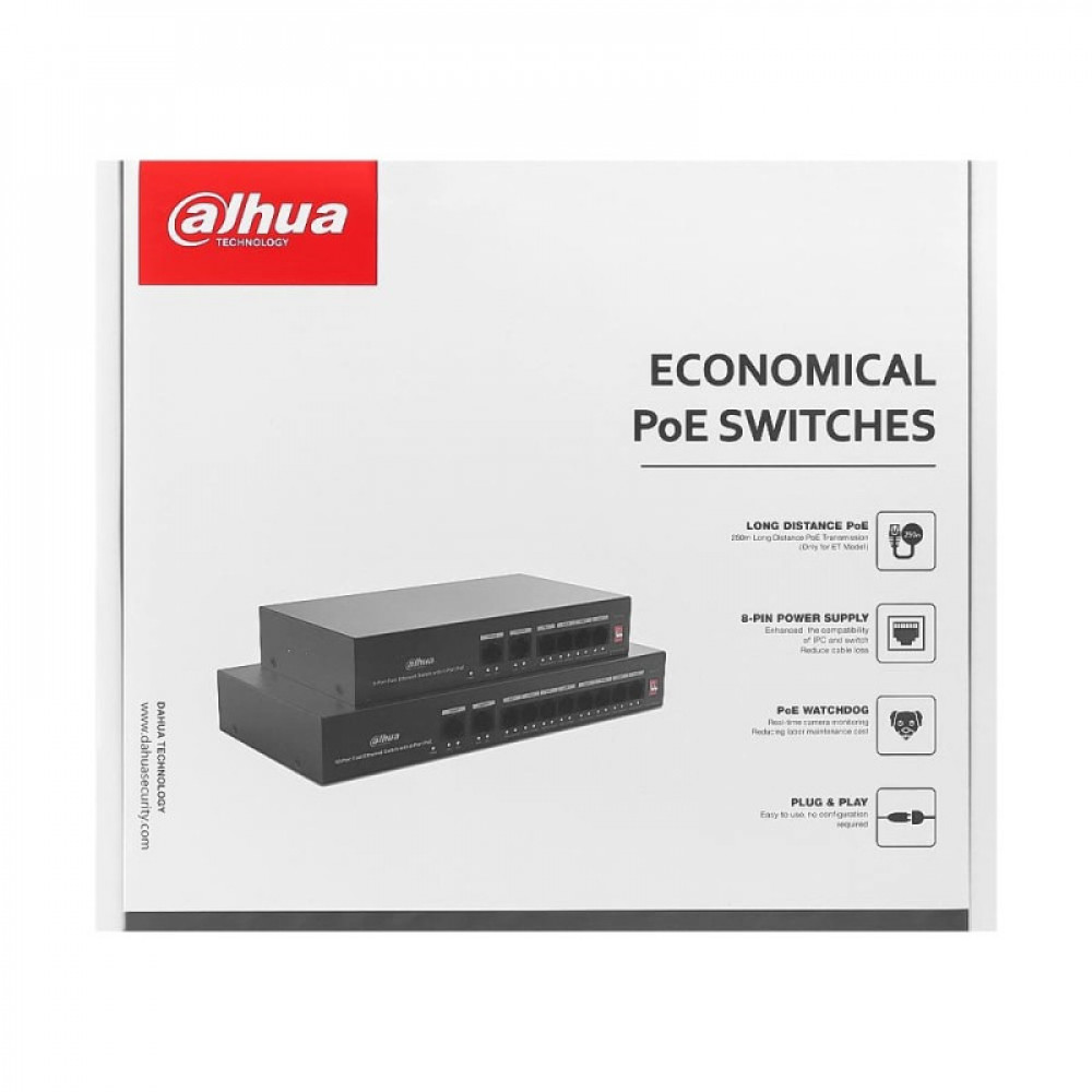Комутатор Dahua DH-PFS3010-8ET-65