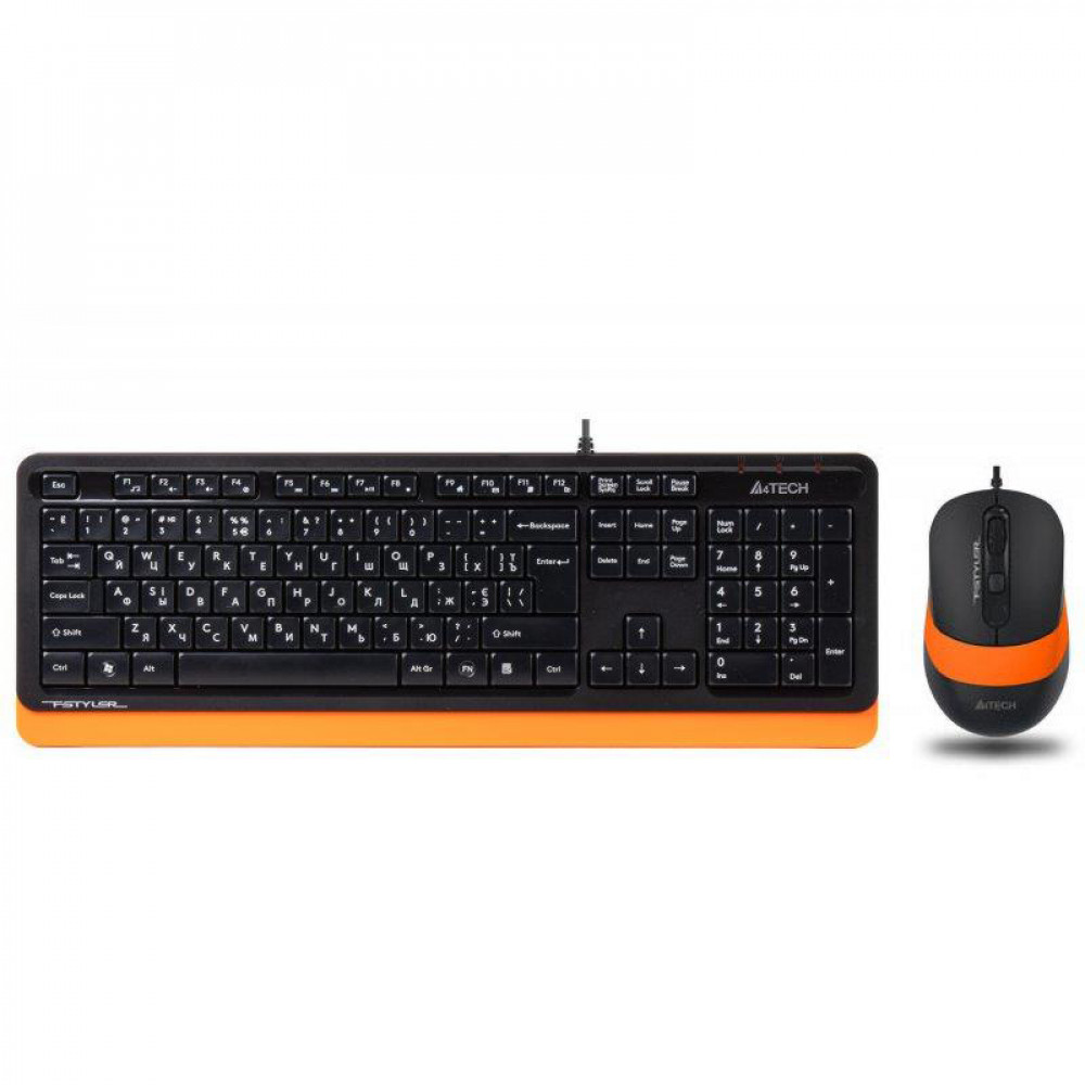 Комплект (клавіатура, миша) A4Tech F1010 Black/Orange