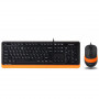 Комплект (клавіатура, миша) A4Tech F1010 Black/Orange