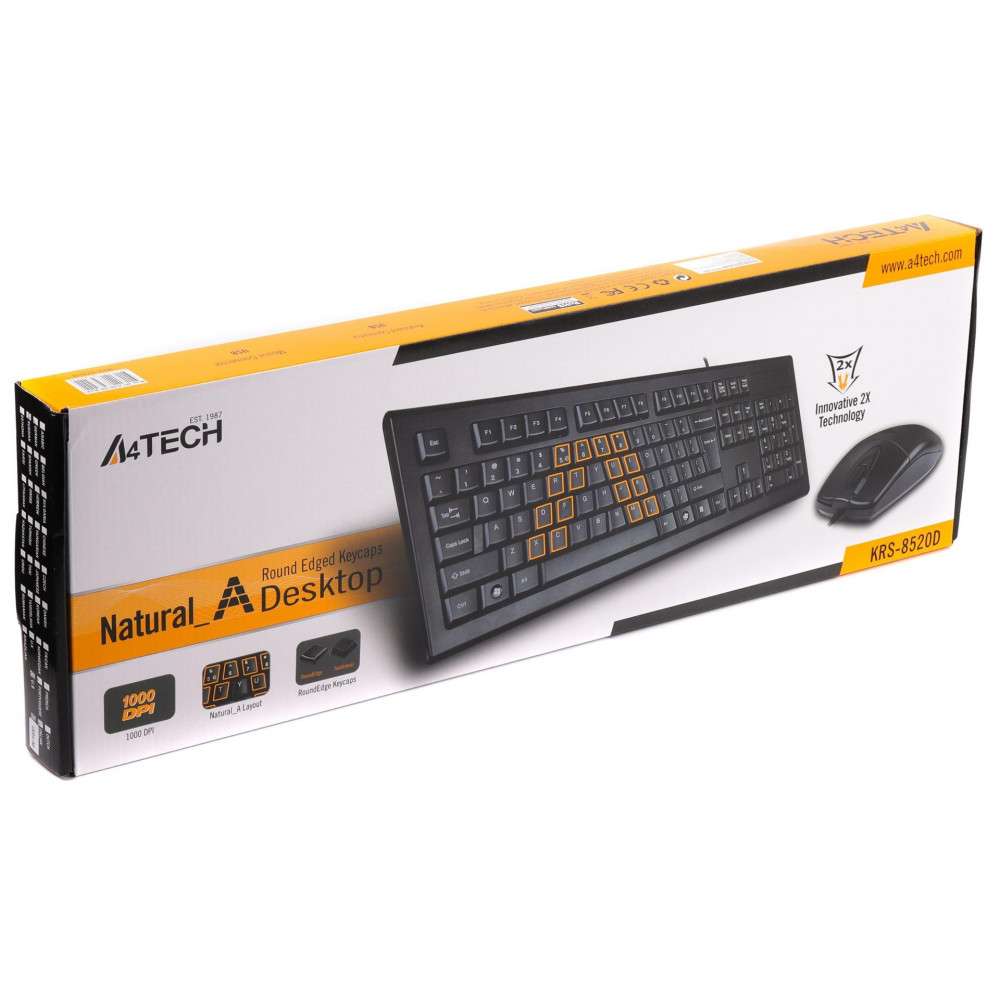 Комплект (клавіатура, миша) A4Tech KRS-8520D Black