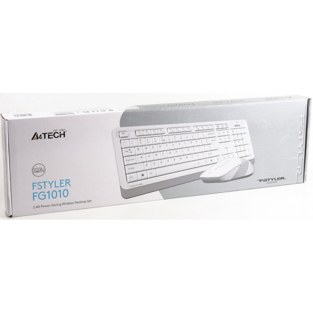 Комплект (клавіатура, миша) бездротовий A4Tech Fstyler FG1010 White