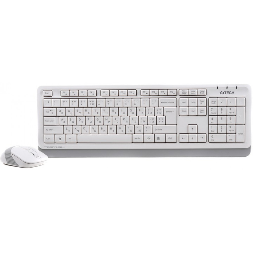 Комплект (клавіатура, миша) бездротовий A4Tech Fstyler FG1010 White