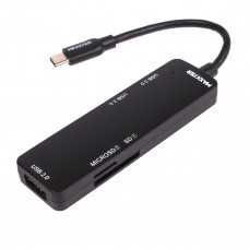 USB-хаб Maxxter USB Type-C 5-в-1 Black (HU3C-3PTF-01)