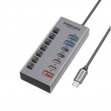 USB-хаб Promate Gegahub-10G USB Type-C 7-в-1 Grey USB-хаб Promate Gegahub-10G USB Type-C 7-в-1 Grey