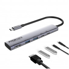 USB-хаб Promate LinkHub-5x USB Type-C 5-в-1 Grey USB-хаб Promate LinkHub-5x USB Type-C 5-в-1 Grey