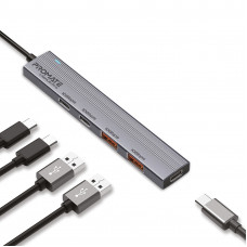 USB-хаб Promate LiteHub-Pro USB Type-C 4-в-1 Grey USB-хаб Promate LiteHub-Pro USB Type-C 4-в-1 Grey