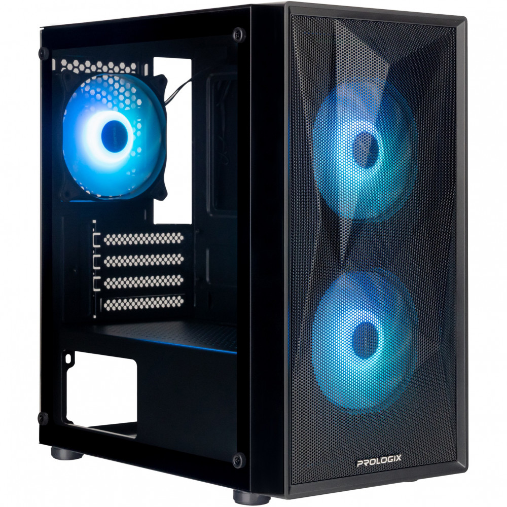 Корпус Prologix E102 Tempered Glass&Mesh Black