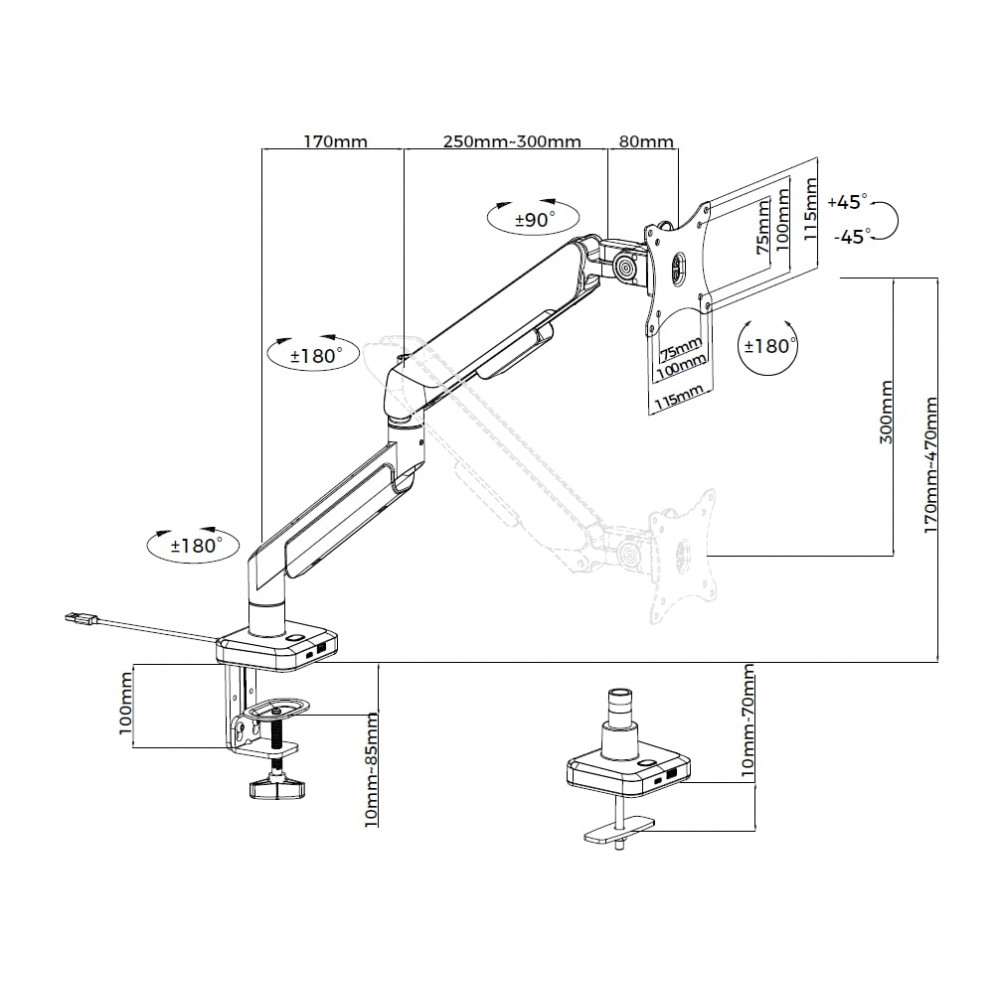 Кронштейн Anda Seat Stealth Pro II RGB 17