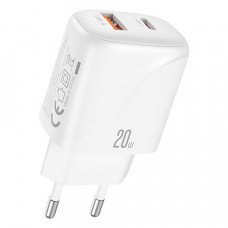 Зарядний пристрій XO L158 (USB, USB-С, 3A) 20W White Зарядний пристрій XO L158 (USB, USB-С, 3A) 20W White