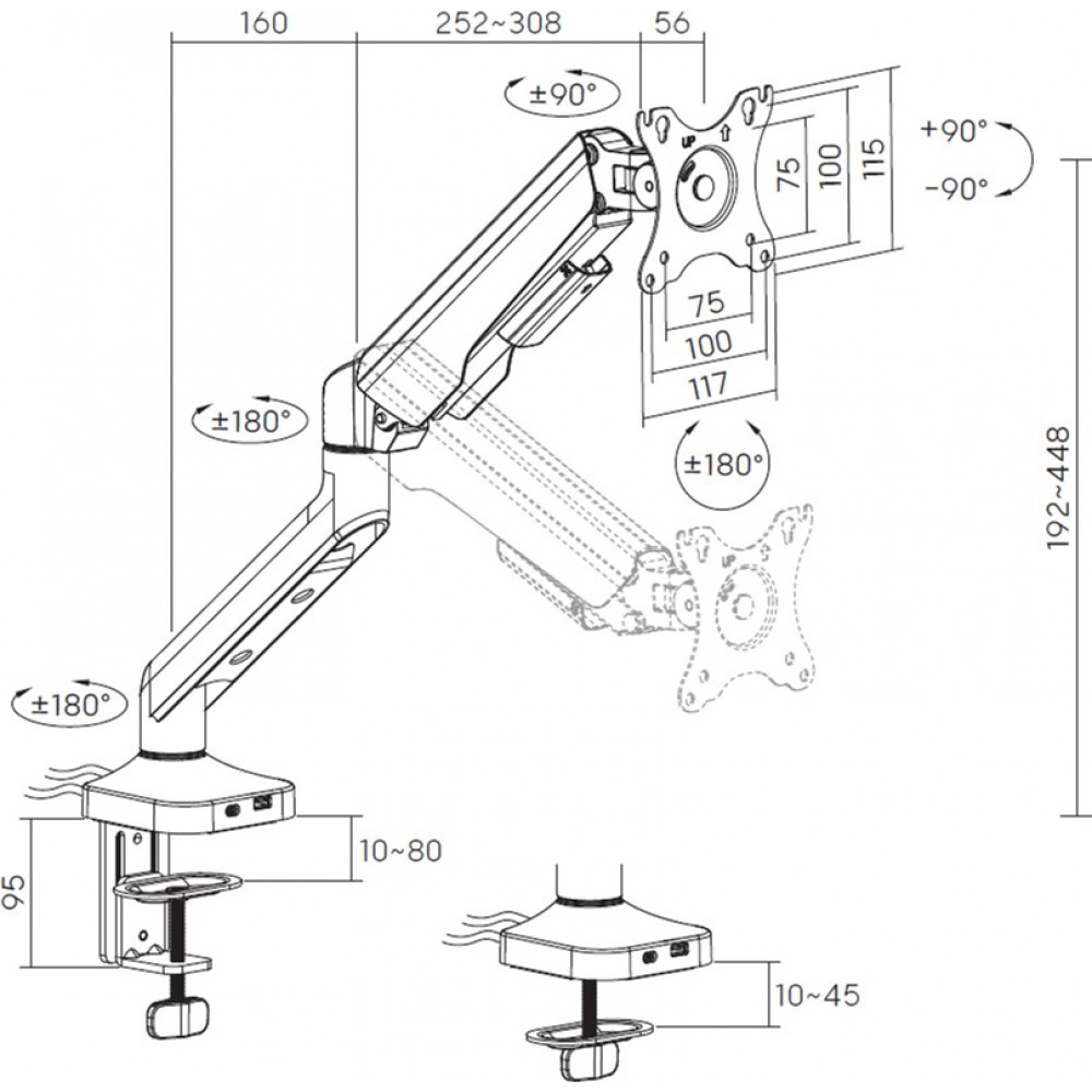 Кріплення настільне для монітора OfficePro 17-40
