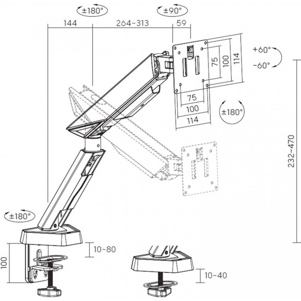 Кріплення настільне для монітора GamePro 17-45