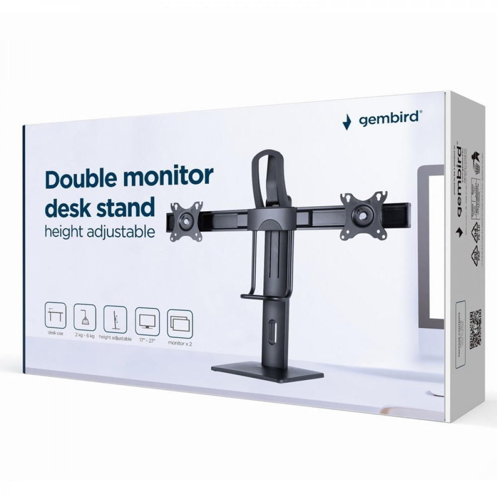 Кронштейн Gembird MS-D2-01 (VESA100х100) (для 2-х моніторів)