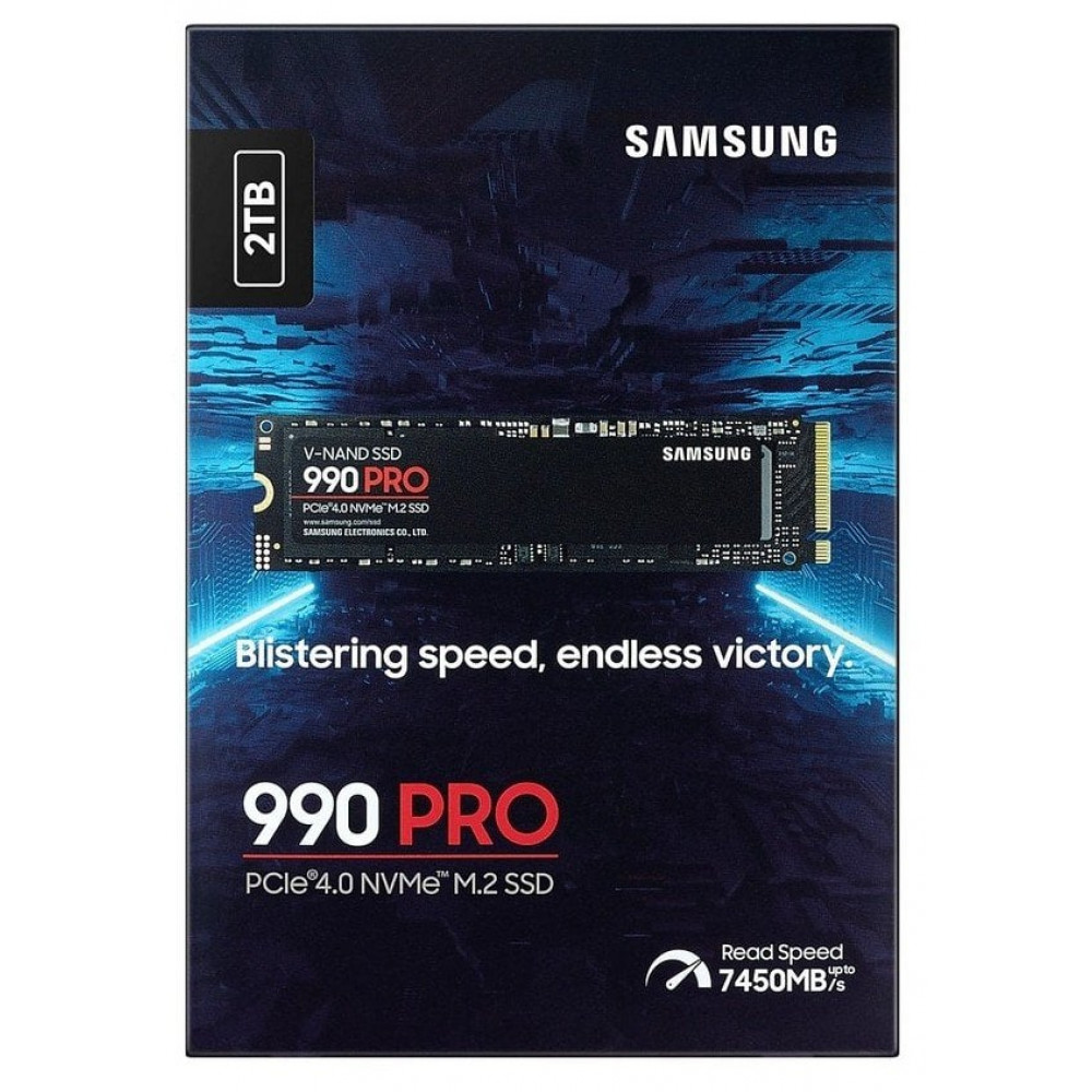 Накопичувач SSD  2ТB Samsung 990 PRO M.2 2280 PCIe 4.0 x4 NVMe V-NAND TLC (MZ-V9P2T0BW)