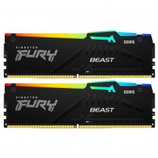 Модуль пам`яті DDR5 2x32GB/5200 Kingston Fury Beast RGB Black (KF552C40BBAK2-64)