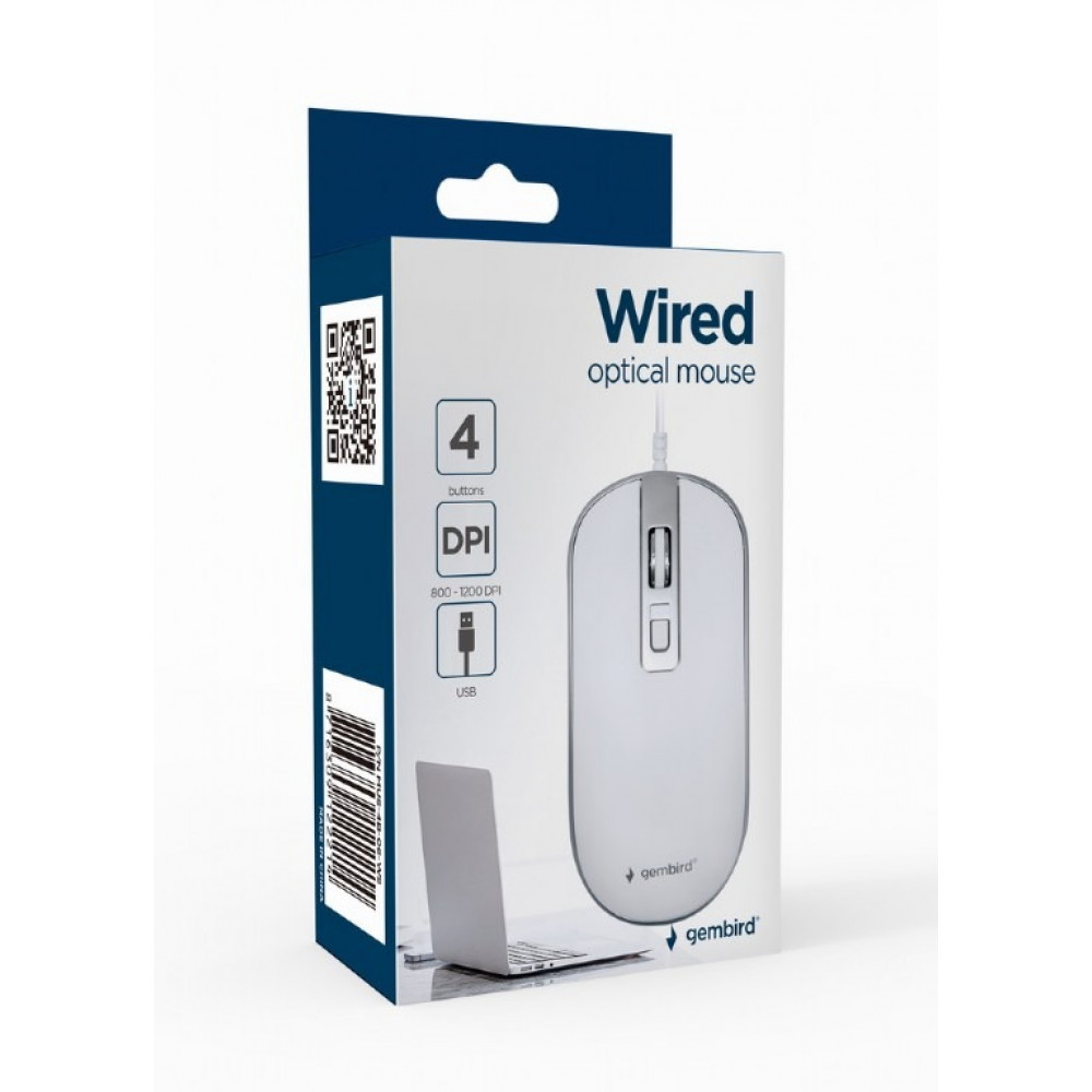 Миша Gembird MUS-4B-06-WS White/Silver