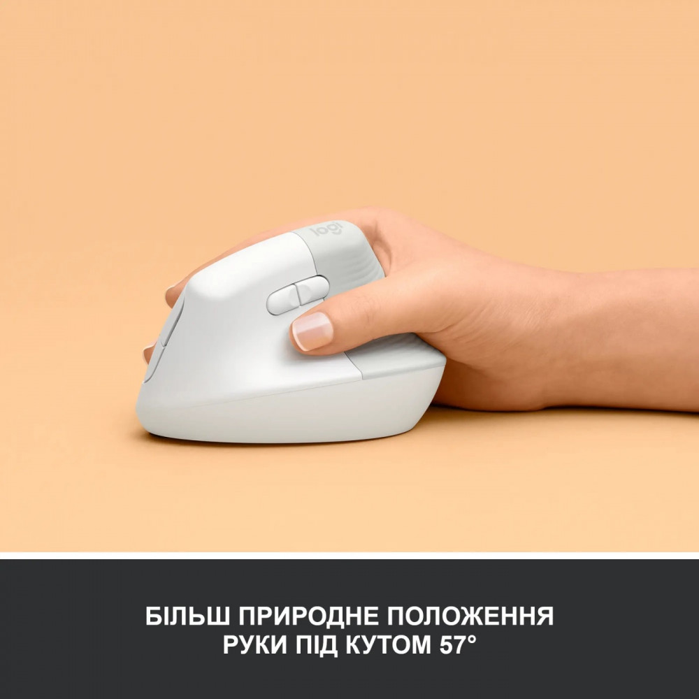 Миша бездротова Logitech Lift Vertical Ergonomic White (910-006475)