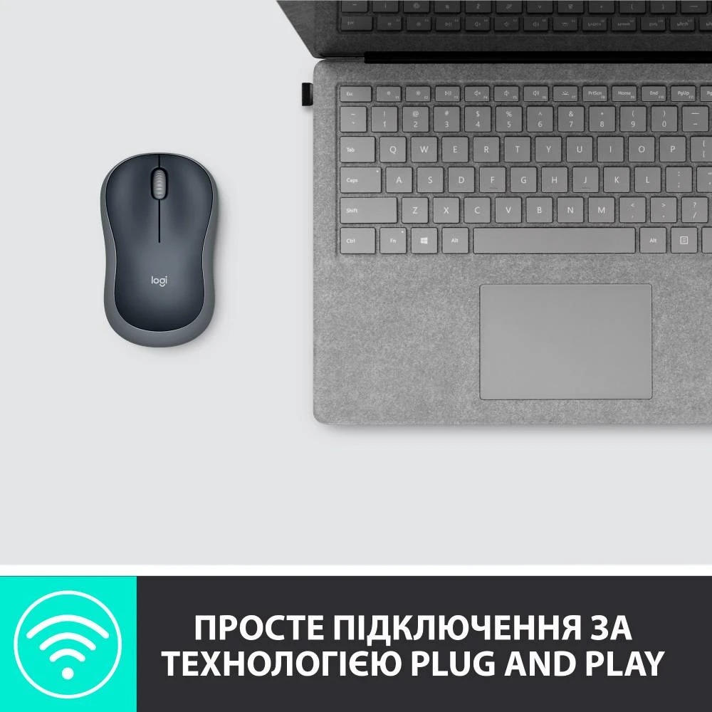 Миша бездротова Logitech M185 Grey (910-002238)