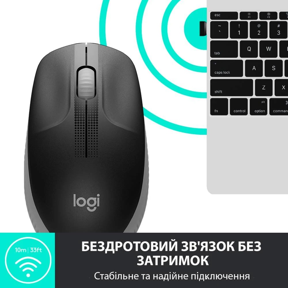 Миша бездротова Logitech M190 Wireless Mid Grey (910-005906)