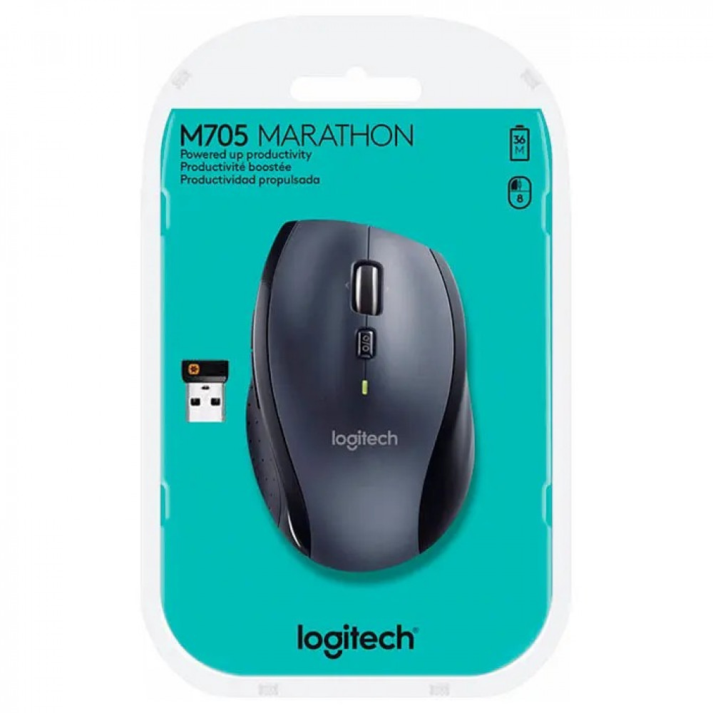 Миша бездротова Logitech M705 Marathon Black лазерна (910-001949)