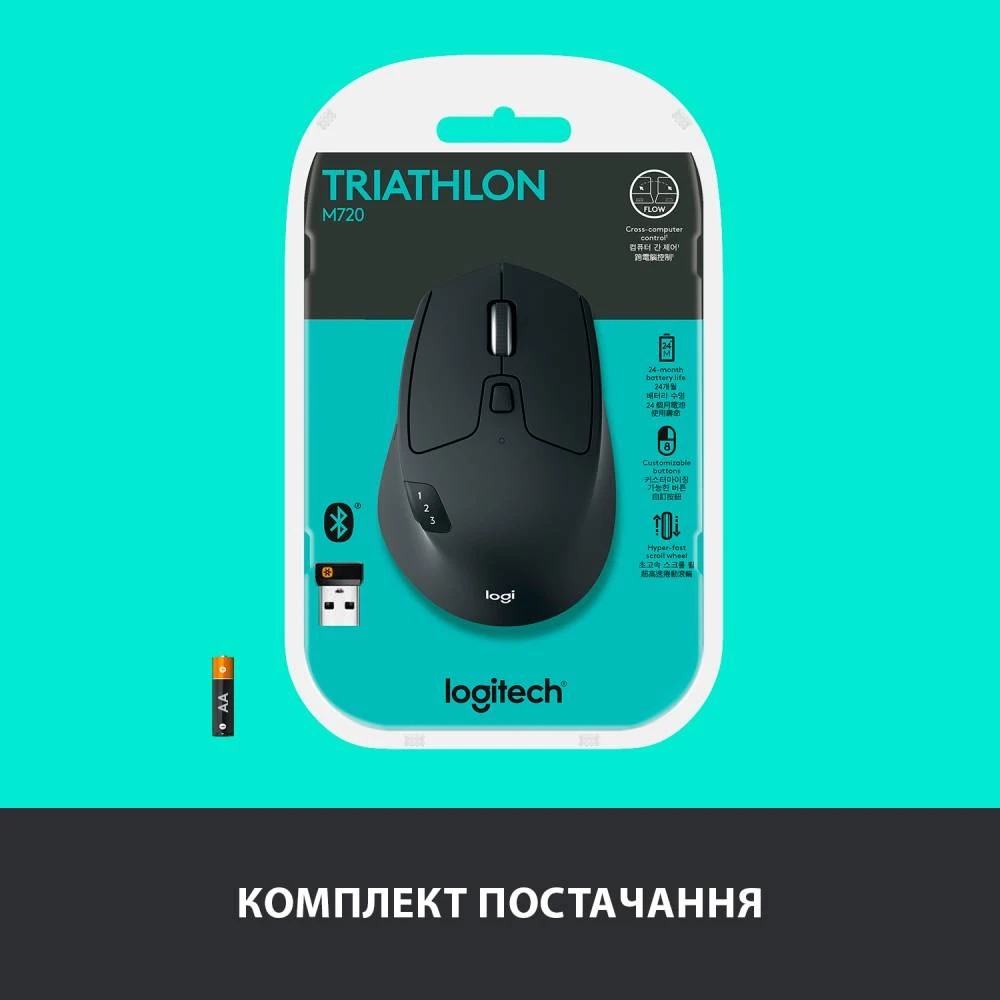 Миша бездротова Logitech M720 Triathlon Black (910-004791)