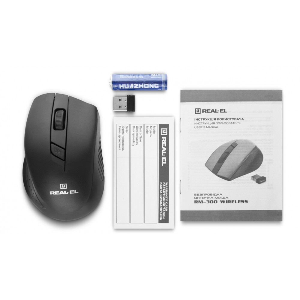 Миша бездротова REAL-EL RM-300 Black/Grey