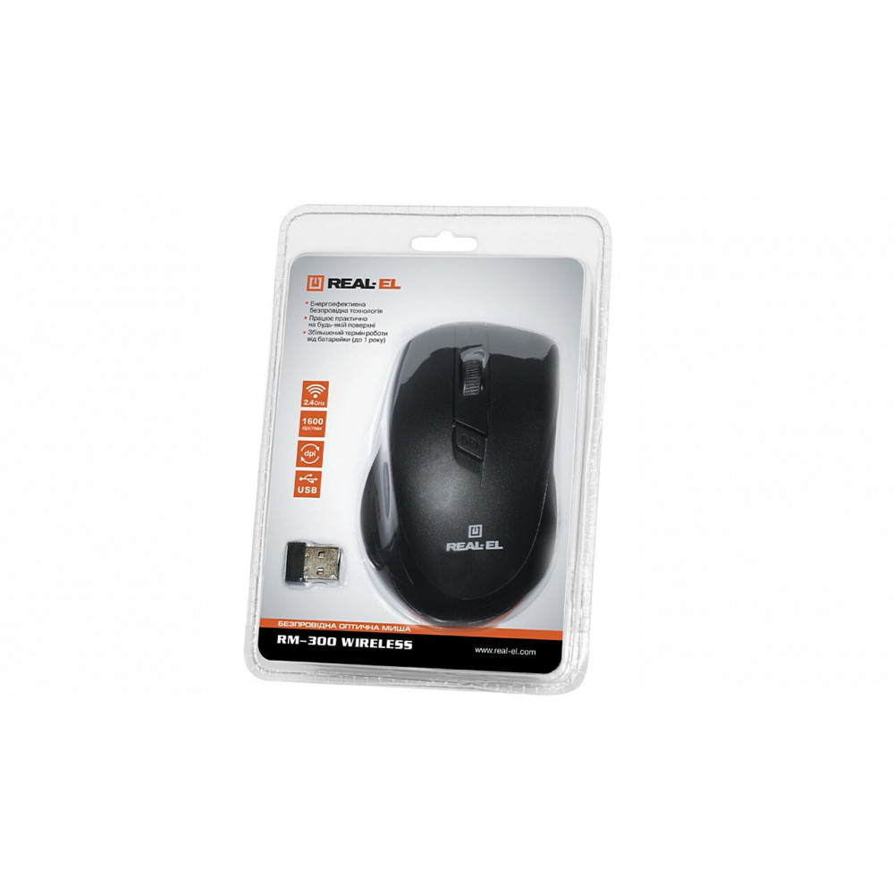 Миша бездротова REAL-EL RM-300 Black/Grey