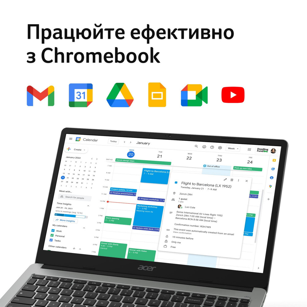 Ноутбук Acer Chromebook 315 CB315-5H-C68B (NX.KPPEU.001) Silver