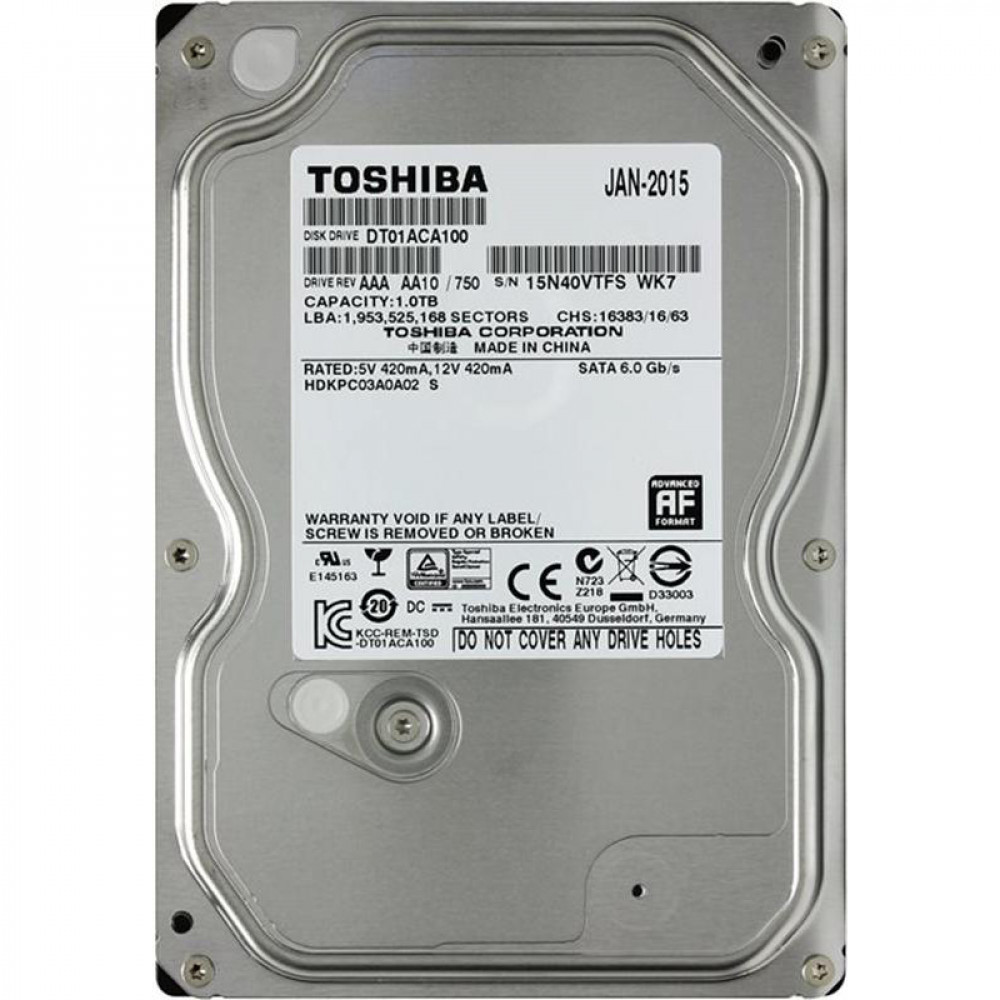Накопичувач HDD SATA 1.0TB TOSHIBA 7200rpm 32MB (DT01ACA100)_Refurbished