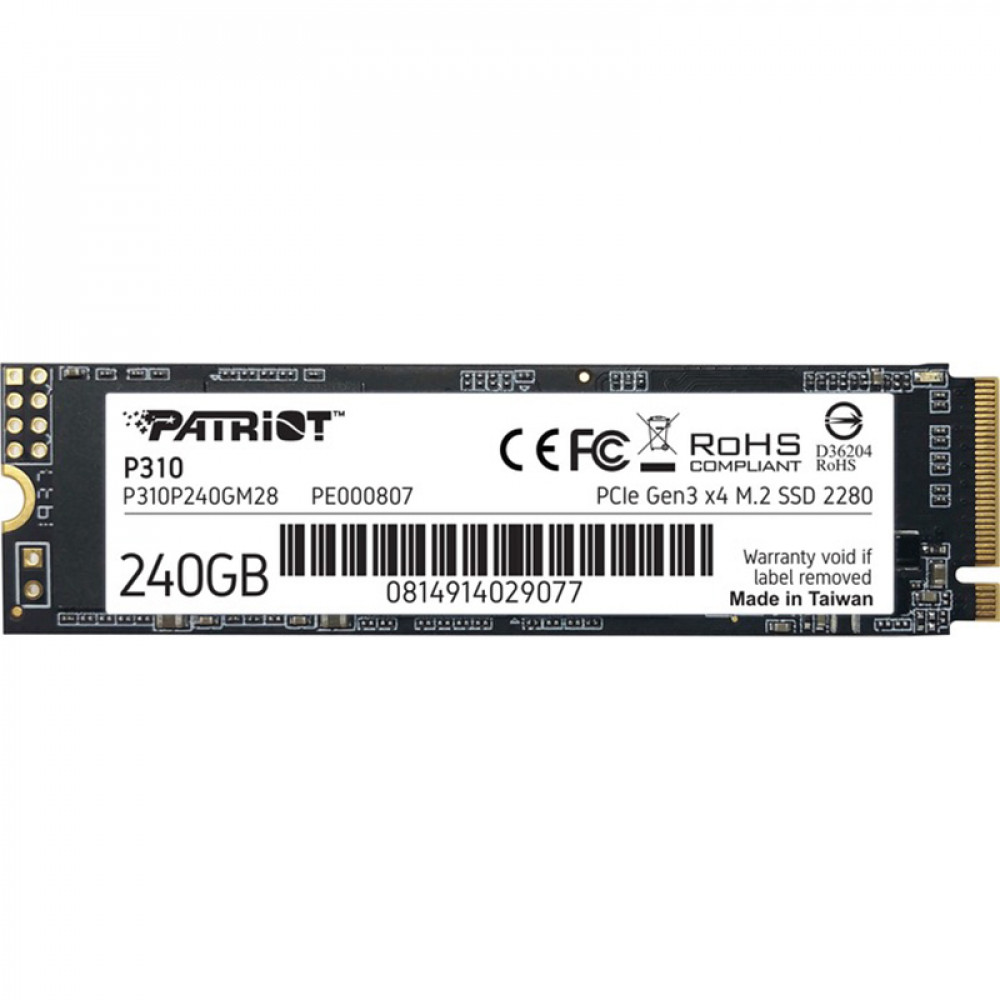 Накопичувач SSD  240GB Patriot P310 M.2 2280 PCIe NVMe 3.0 x4 TLC (P310P240GM28)