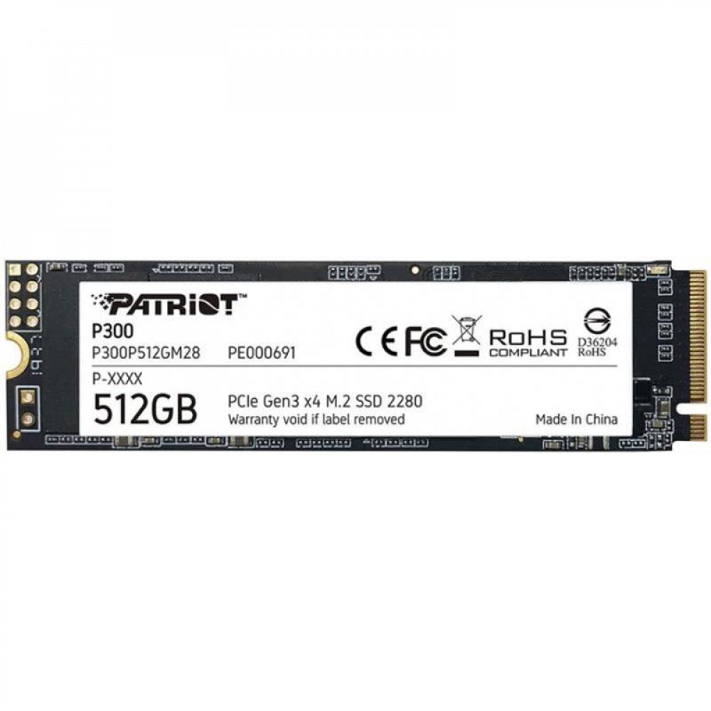 Накопичувач SSD  512GB Patriot P300 M.2 2280 PCIe 3.0 x4 NVMe TLC (P300P512GM28)