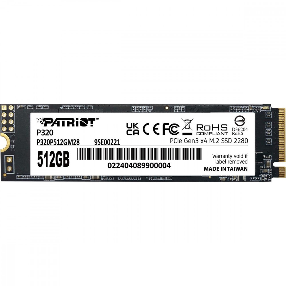 Накопичувач SSD  512GB Patriot P320 M.2 2280 PCIe 3.0 x4 NVMe 3D NAND (P320P512GM28)