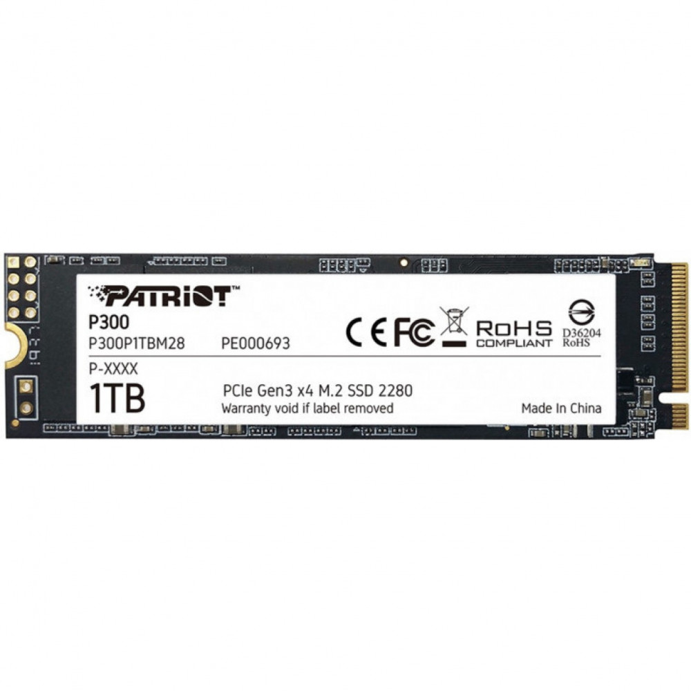 Накопичувач SSD 1TB Patriot P300 M.2 2280 PCIe 3.0 x4 NVMe TLC (P300P1TBM28)