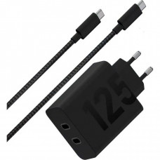 Зарядний пристрій Motorola 125W Black + кабель Type-C (PG38C06632)