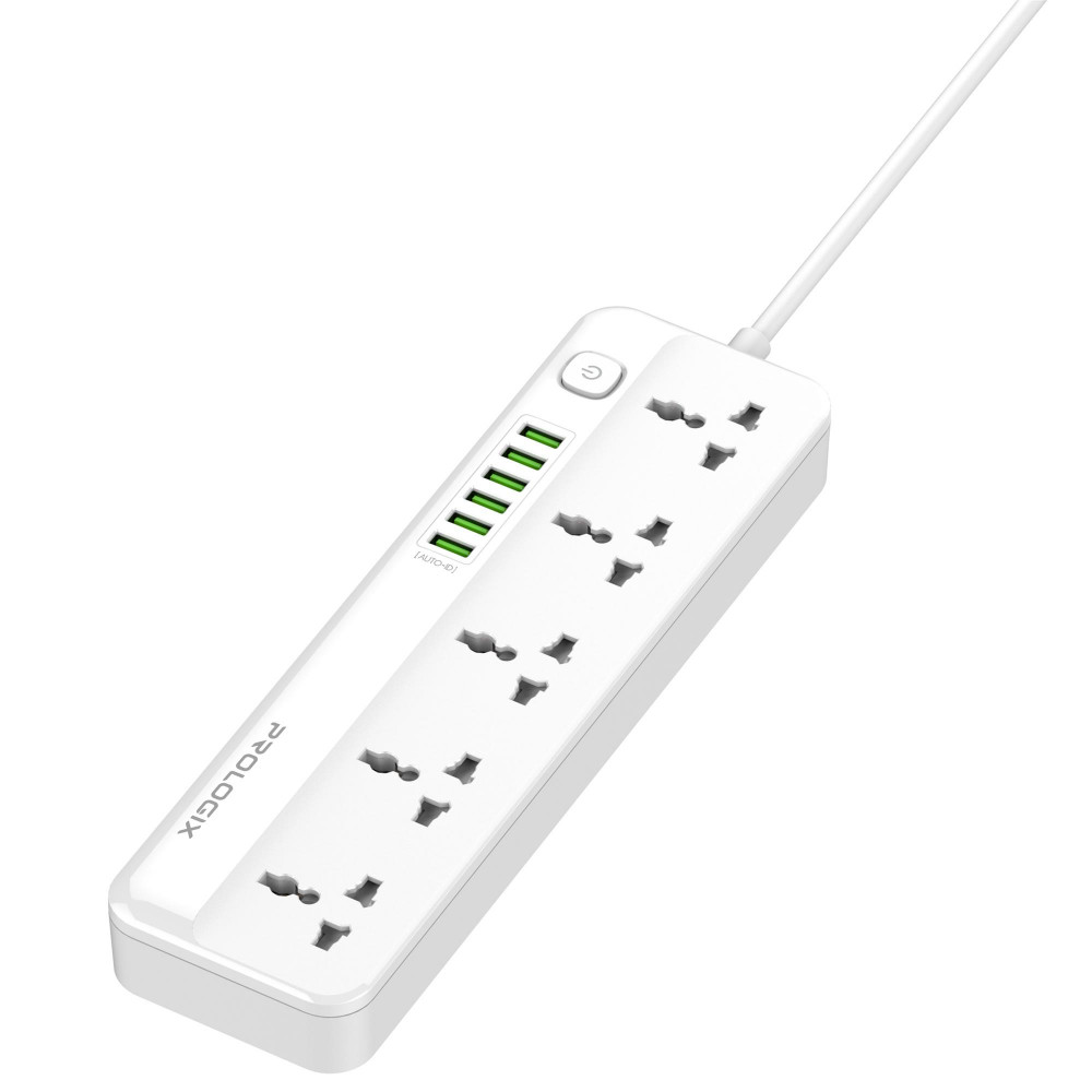 Фільтр живлення ProLogix Premium (PR-SC5614W) 2.5 кВт, 5 розеток, 6 USB AUTO ID, 2 м, білий