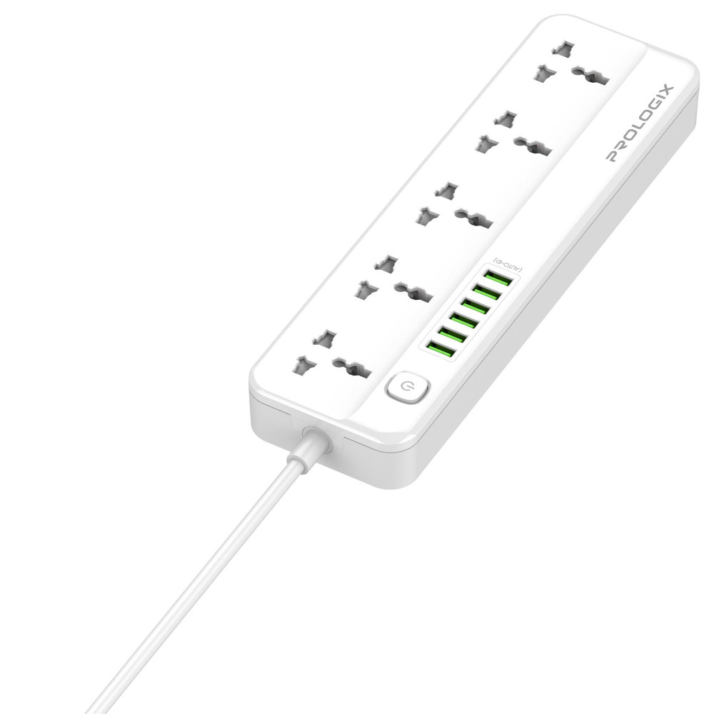 Фільтр живлення ProLogix Premium (PR-SC5614W) 2.5 кВт, 5 розеток, 6 USB AUTO ID, 2 м, білий