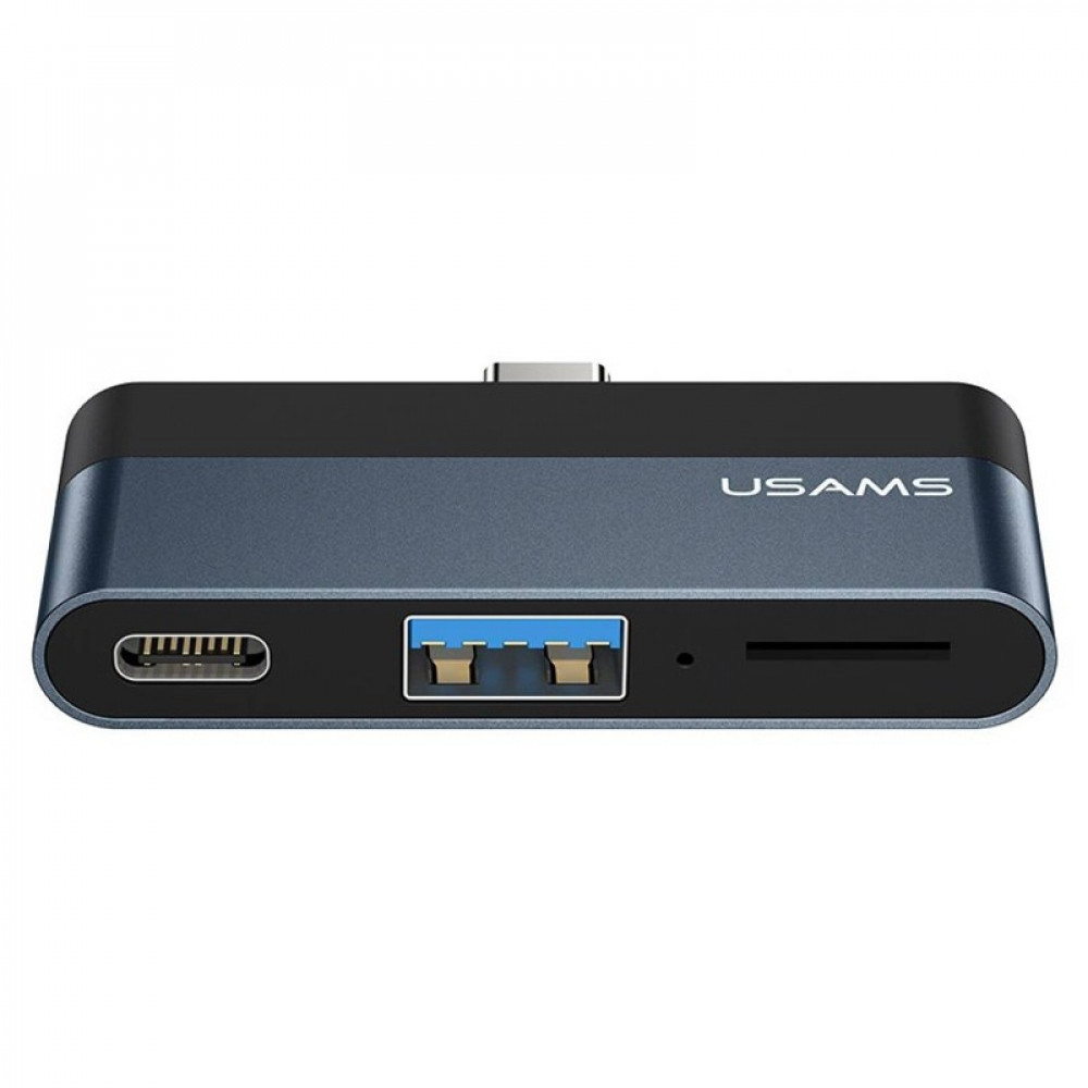 USB-хаб Usams US-SJ491 Mini HUB USB Type-C Black (SJ491HUB01)