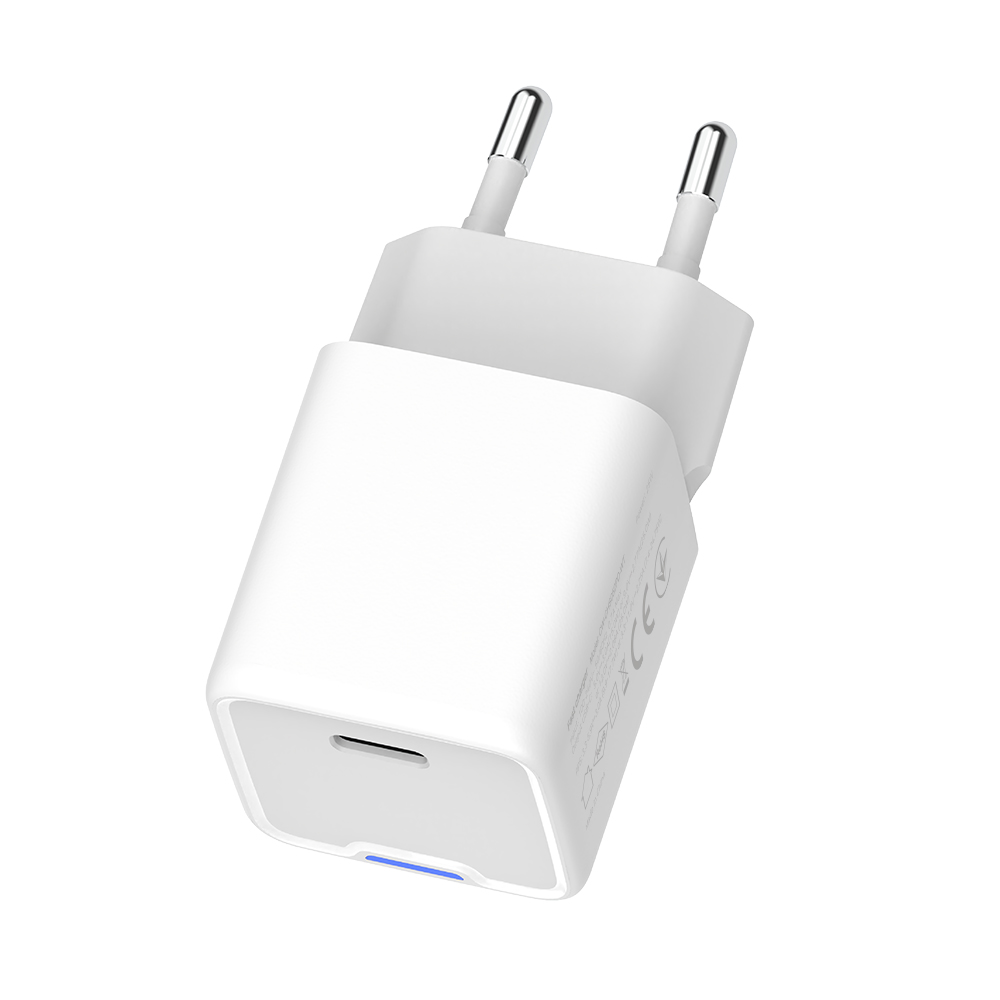 Мережевий зарядний пристрій ColorWay GaN Mini 25W PD Port PPS USB-C White (CW-CHS052PD-WT)