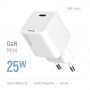 Мережевий зарядний пристрій ColorWay GaN Mini 25W PD Port PPS USB-C White (CW-CHS052PD-WT)