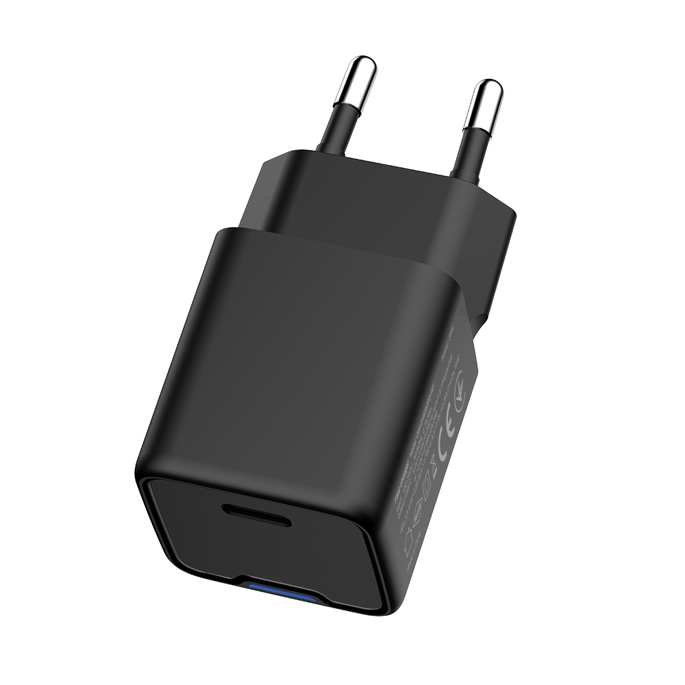 Мережевий зарядний пристрій ColorWay GaN Mini 25W PD Port PPS USB-C Black (CW-CHS052PD-BK)