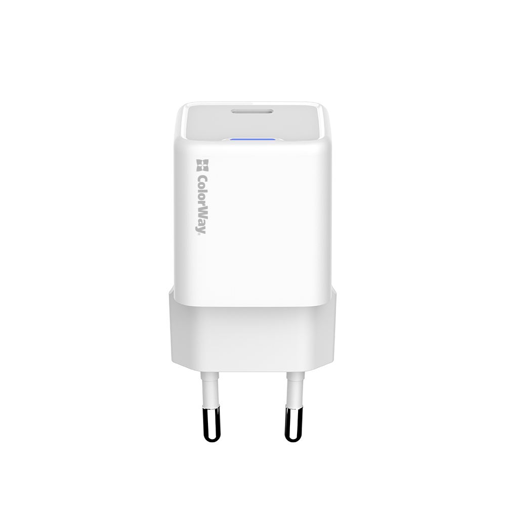 Мережевий зарядний пристрій ColorWay GaN Mini 35W PD Port PPS USB-C White (CW-CHS056PD-WT)