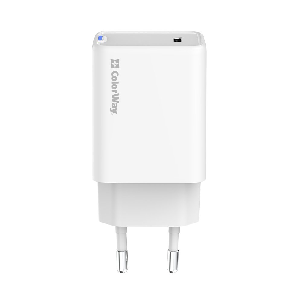 Мережевий зарядний пристрій ColorWay GaN Mini 45W PD Port PPS USB-C White (CW-CHS057PD-WT)