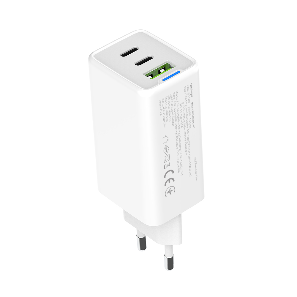 Мережевий зарядний пристрій ColorWay GaN Mini 65W PD Port PPS USB (USB-2C1A) White (CW-CHS058PD-WT)